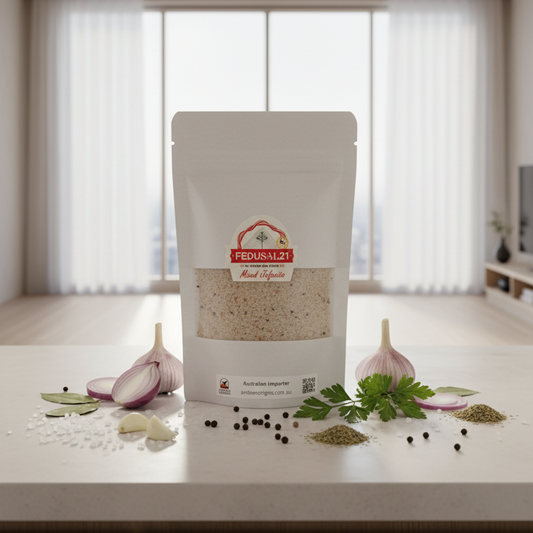 Mixed Jefecito - Sea Salt, garlic, onion, black pepper, bay leaves, parsley, and oregano.